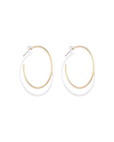Silver 925 Pin Earrings ASYMMETRIC HOOPS