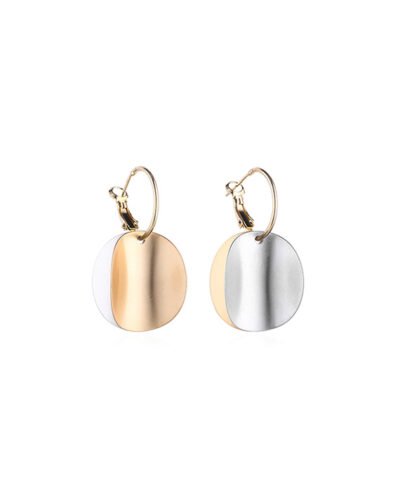 Silver 925 Pin Earrings CURVED LEAVES