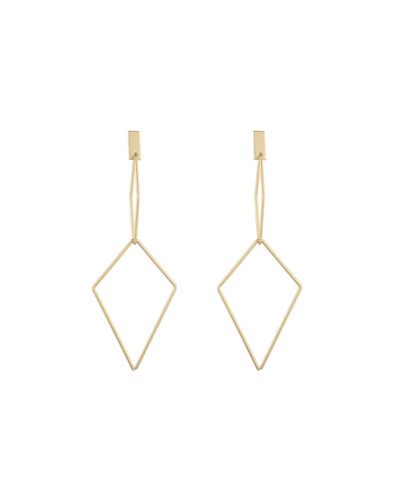 Silver 925 Pin Earrings RHOMBUS DROP