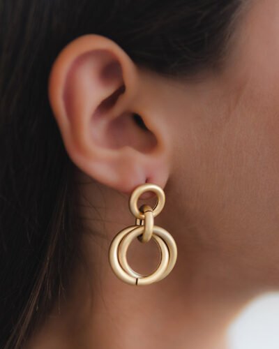 Silver 925 Pin Earrings DROP CIRCLES