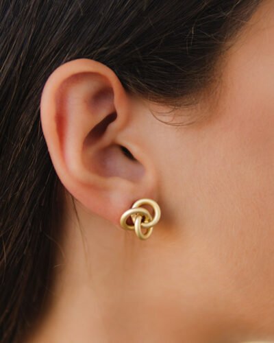Silver 925 Pin Earrings TRIPLE KNOT