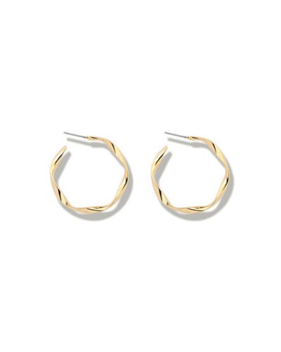 Brass Earrings CURLY HOOPS