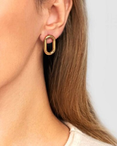 Ατσάλινα Σκουλαρίκια OVAL STUDS