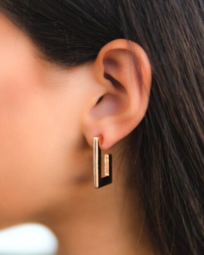 Stainless Steel Earrings  RECTANGULAR HOOPS