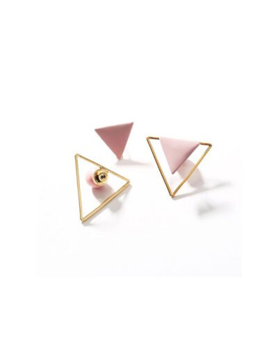 Silver 925 Pin Earrings PINK TRIANGLE