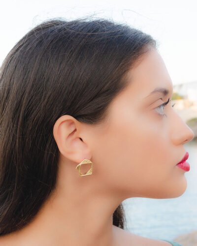 Silver 925 Pin Earrings QUATRO SQUARE