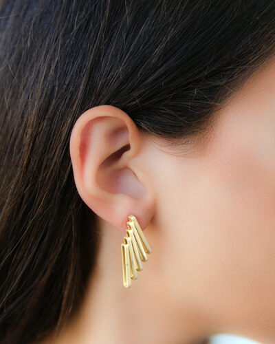 Silver 925 Pin Minimal Earrings FLUTE