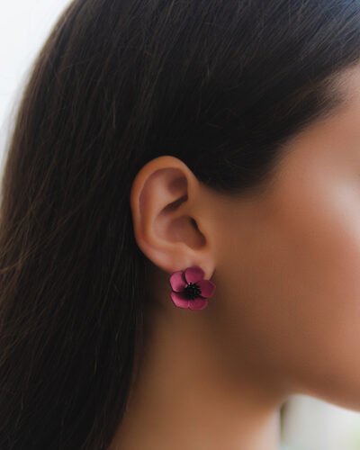 Silver 925 Pin Earrings LILY FLOWER