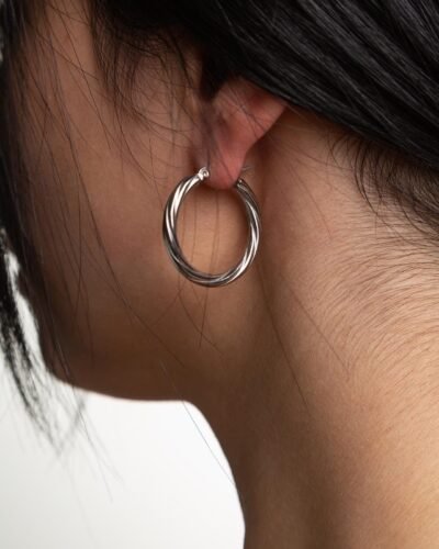 Ατσάλινα Σκουλαρίκια ESMERALDA HOOPS 30mm