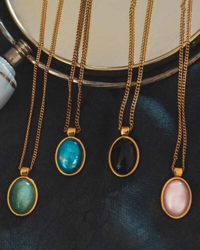 Stainless Steel Necklace  OVAL PENDANT