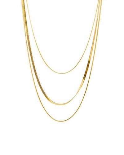 Stainless Steel Necklace  TRIPLE SNAKE CHAIN