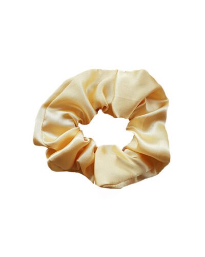 Handmade Yellow Shiny Satin Scrunchie