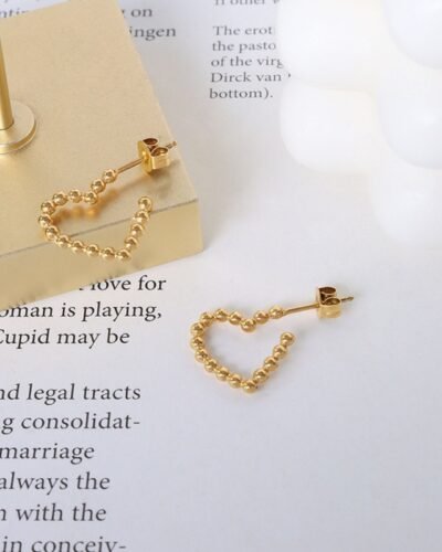 Stainless Steel Gold Plated Earrings HEART
