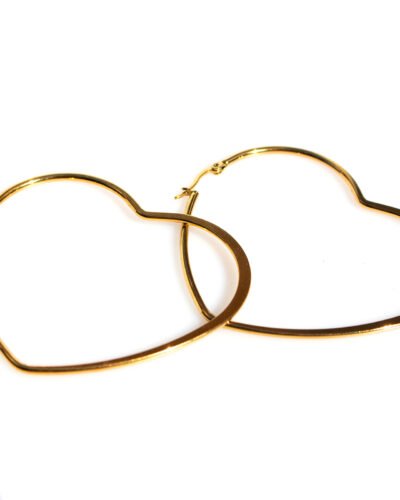 Stainless Steel Earrings  HEART HOOPS