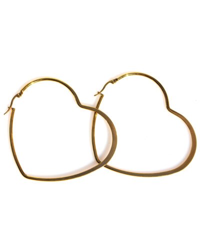 Stainless Steel Earrings  HEART HOOPS