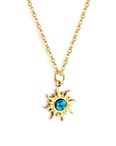 Stainless Steel Necklace  TURQUOISE SUN