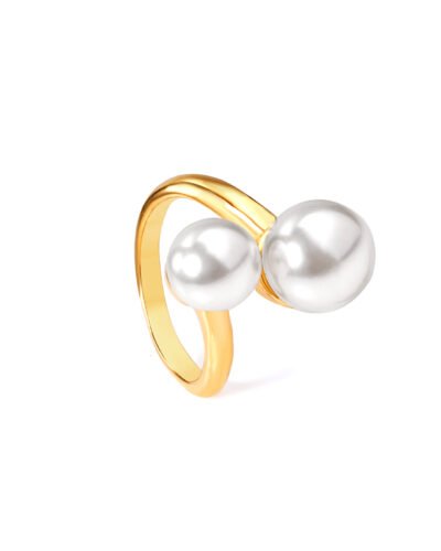 Ατσάλινο Δαχτυλίδι DOUBLE PEARL
